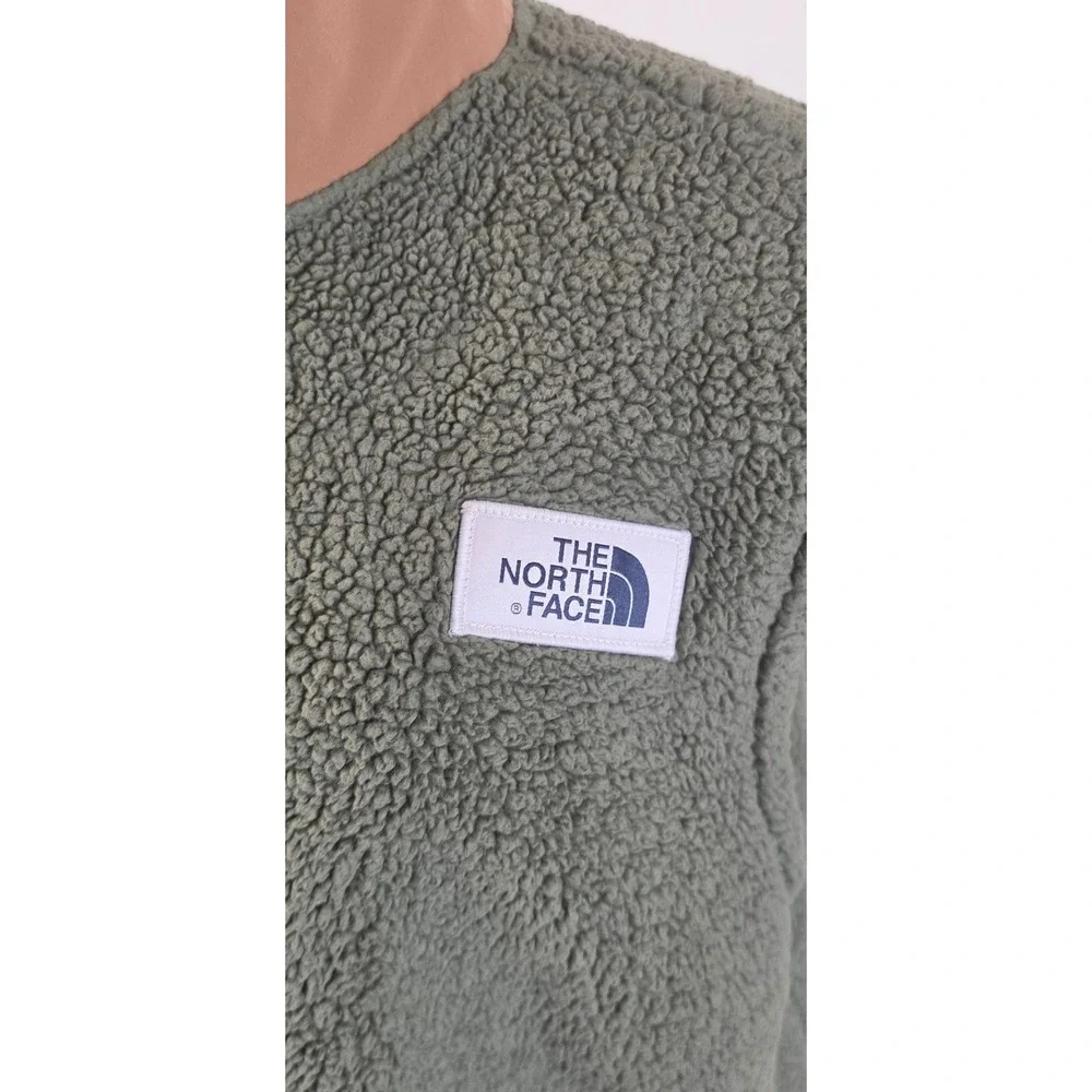 The North Face Mens Royal Arch Sherpa Fleece Vest Military Olive Green XXL